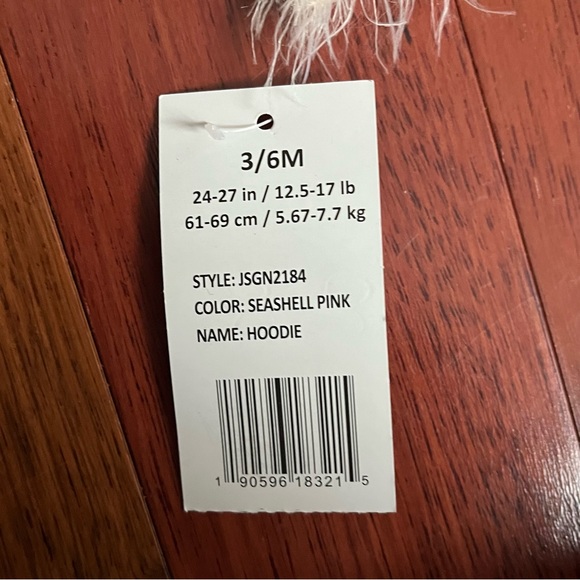 NEW Jessica Simpson Hooded Pink Zip Baby Cardigan Sweater Size 3-6 Mo NWT - Picture 5 of 8